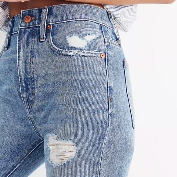 Madewell Classic Straight Jeans Destructed Edition Size 24 - Picture 13 of 14